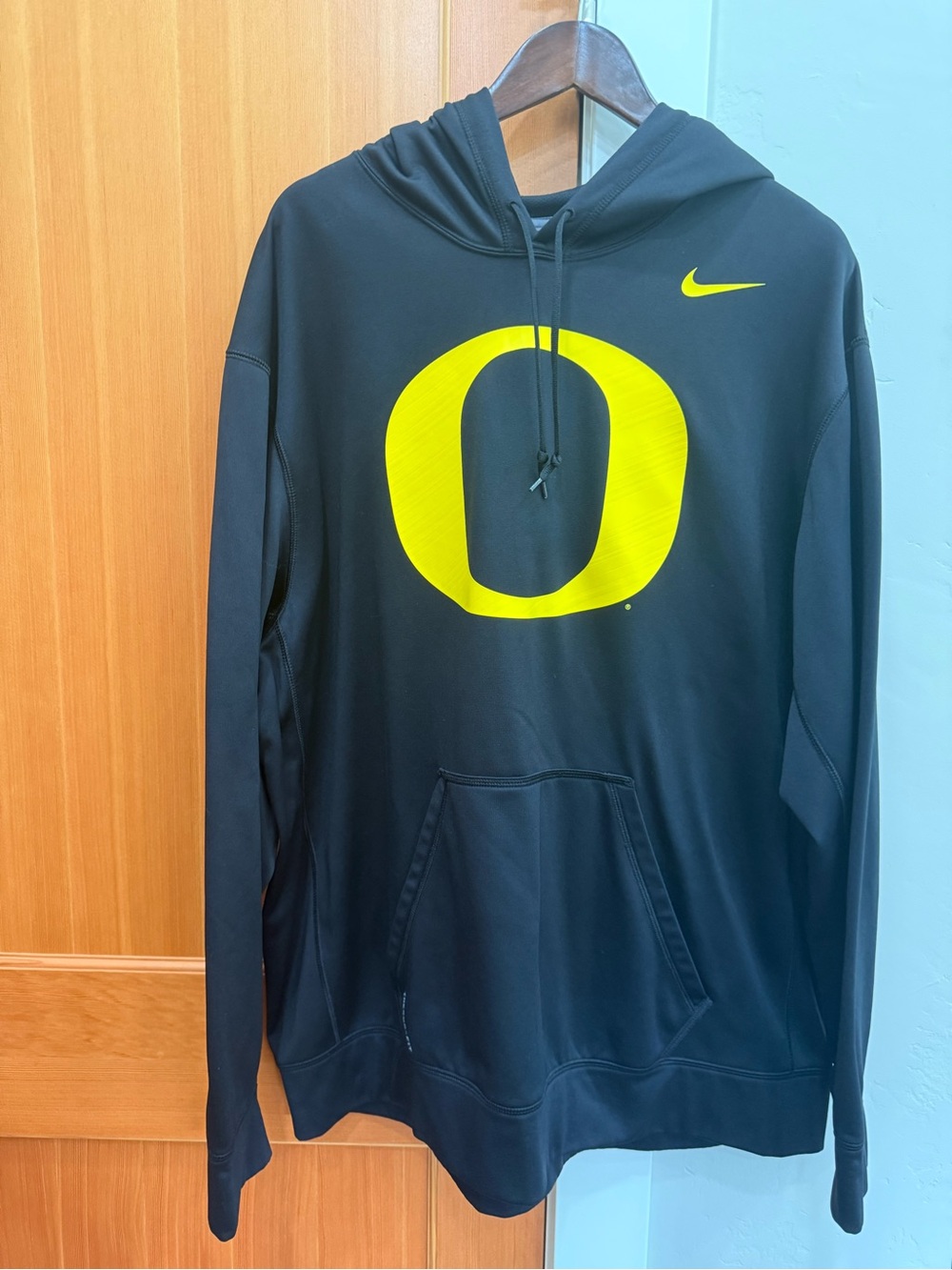 Nike Black Hoodie with Yellow Oregon 'O' Logo
